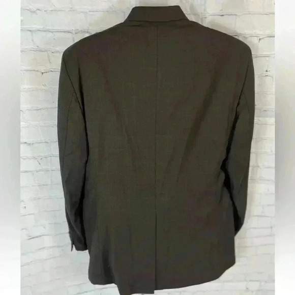 Chaps Ralph Lauren Cashmere wool 3 Button Suit Coat 42R Brown Blue Glen Plaid - Picture 6 of 16